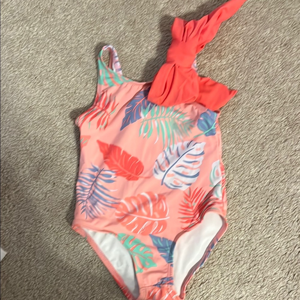 Beaufort Bonnet Company Tropical Leaf Print Swimsuit with Bow